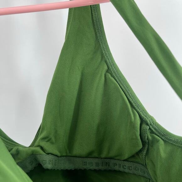 ROBIN PICCONE Ava Tie Back Tankini Top Size Small NWOT Green Open Back Swim NEW - Picture 10 of 15